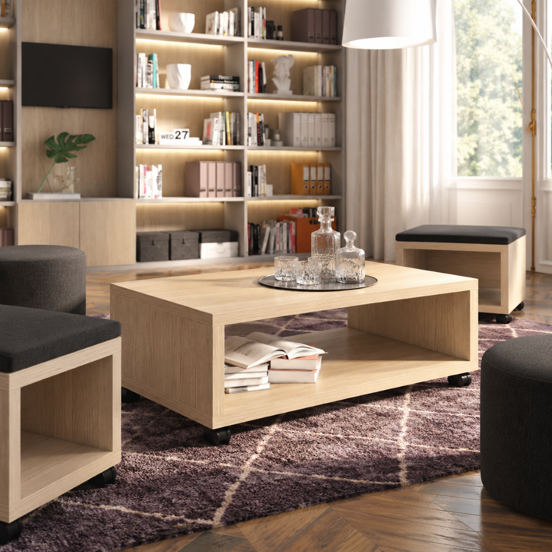 Stolik kawowy Brera 120 × 60 cm na kółkach