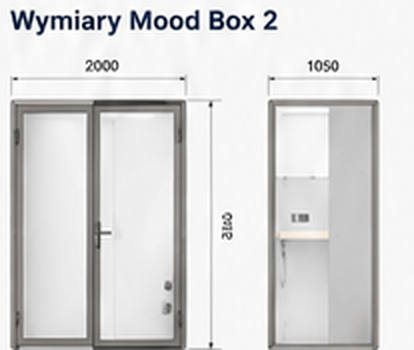 Rysunek wymiarowy kabiny Mood Box 2
