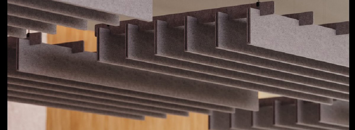 Akustyczne baffle sufitowe NexFelt z filcu PET