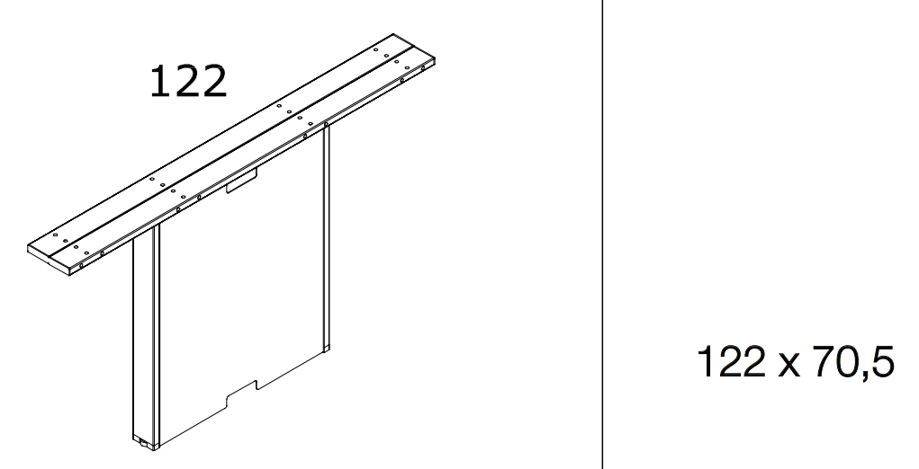 Wspólna podpora środkowa Bramante — wymiar elementu 122 × 70,5 cm; w zestawie jedna sztuka